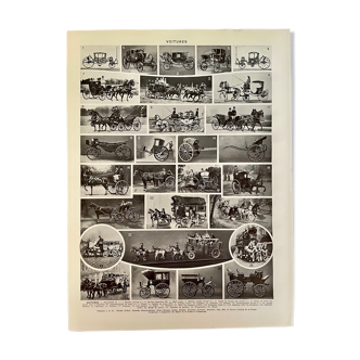 Lithograph engraving on cars from 1928