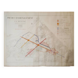 Vintage map of the development project of La Défense / Paris