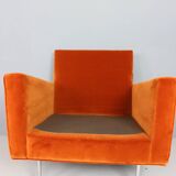 Pair of 1st edition easy chairs 25 BC by Florence Knoll in velvet, 1950s