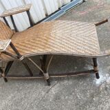 Chaise longue rotin bois ancienne