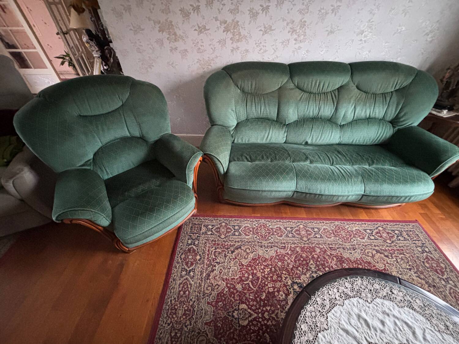 Convertible sofa with an armchair