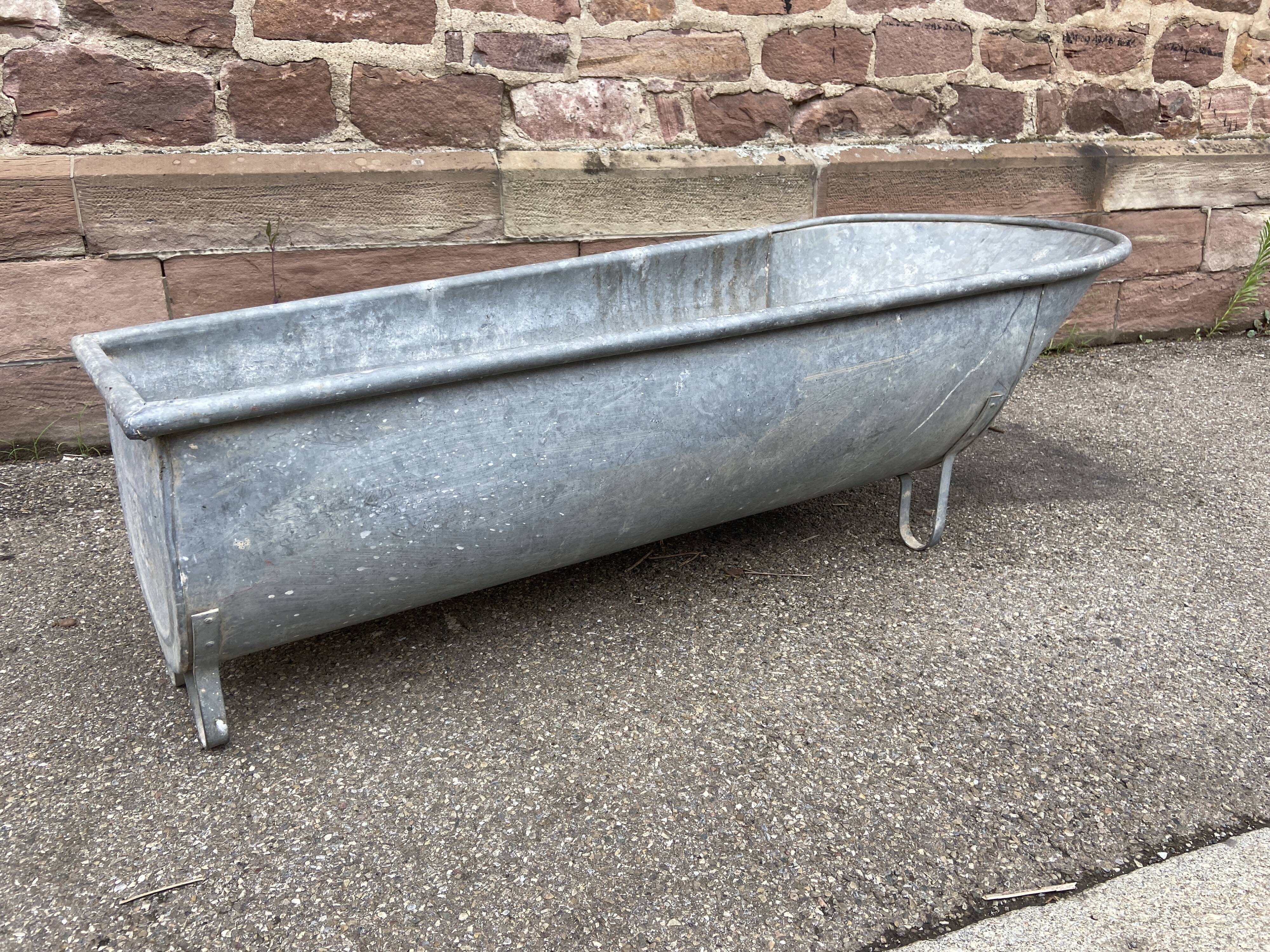 Baignoire adulte zinc galvanisee vintage 1940