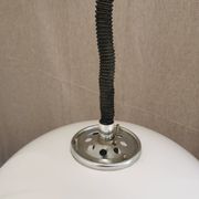 Vintage Meblo White Pendant Lamp: 1970s Italian Space Age Lighting