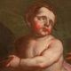 Antique Italian painting from the 17th century, bacchanal of cherubs