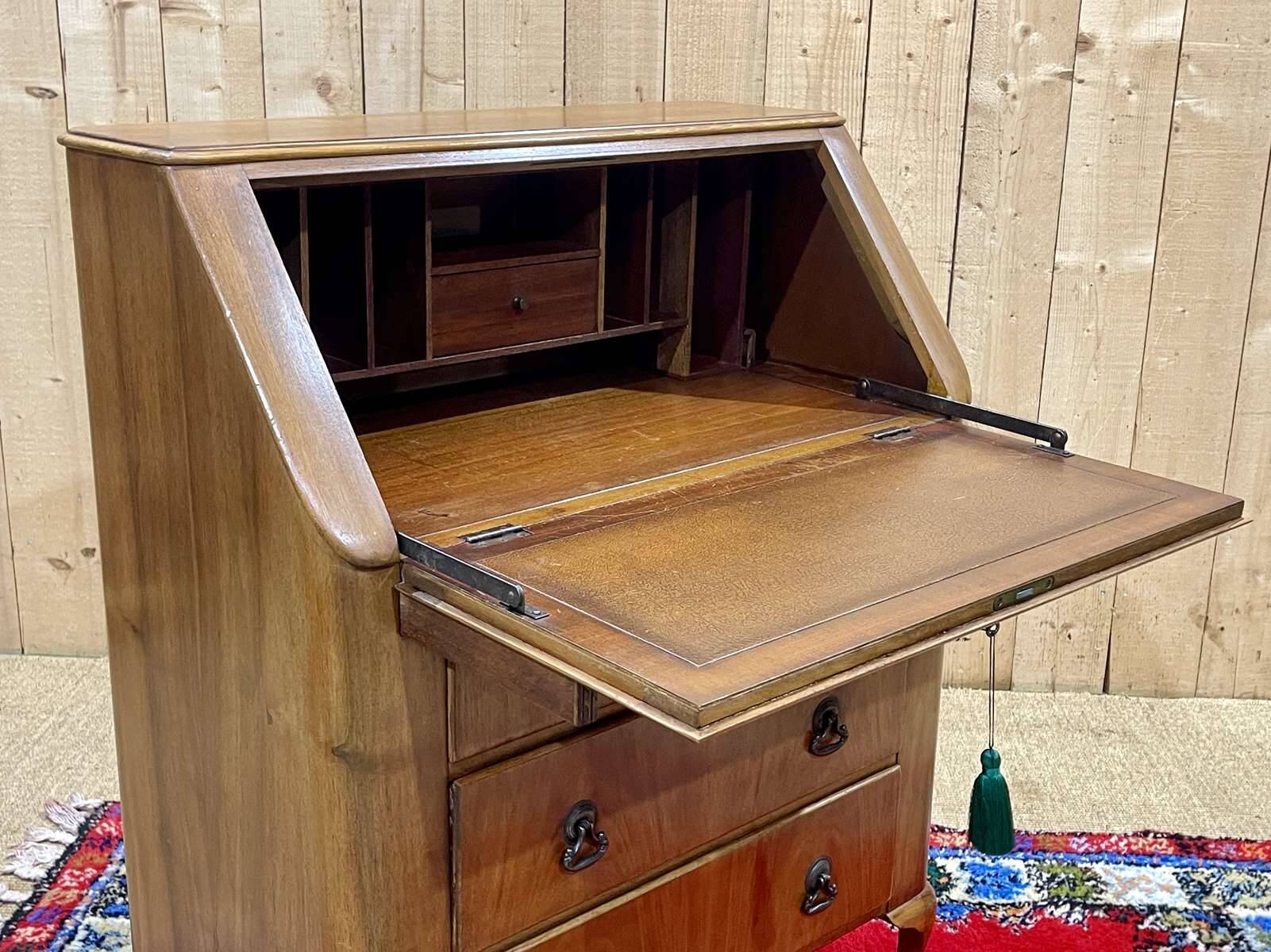 1960s English walnut secretary