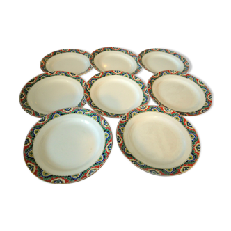 Lot 8 assiettes a dessert orchies Moulin desloups & hamage france