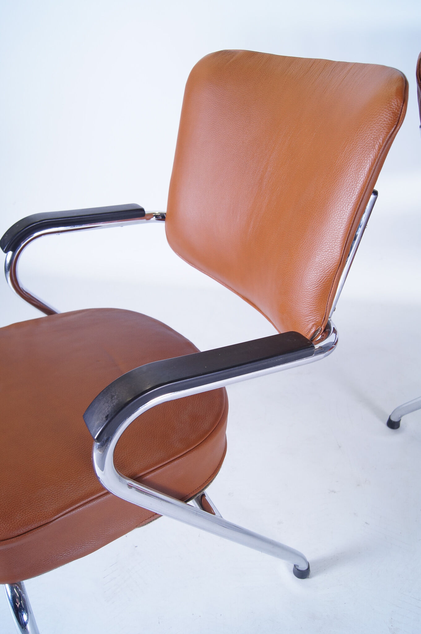 Chaises cognac cuir - set de 2