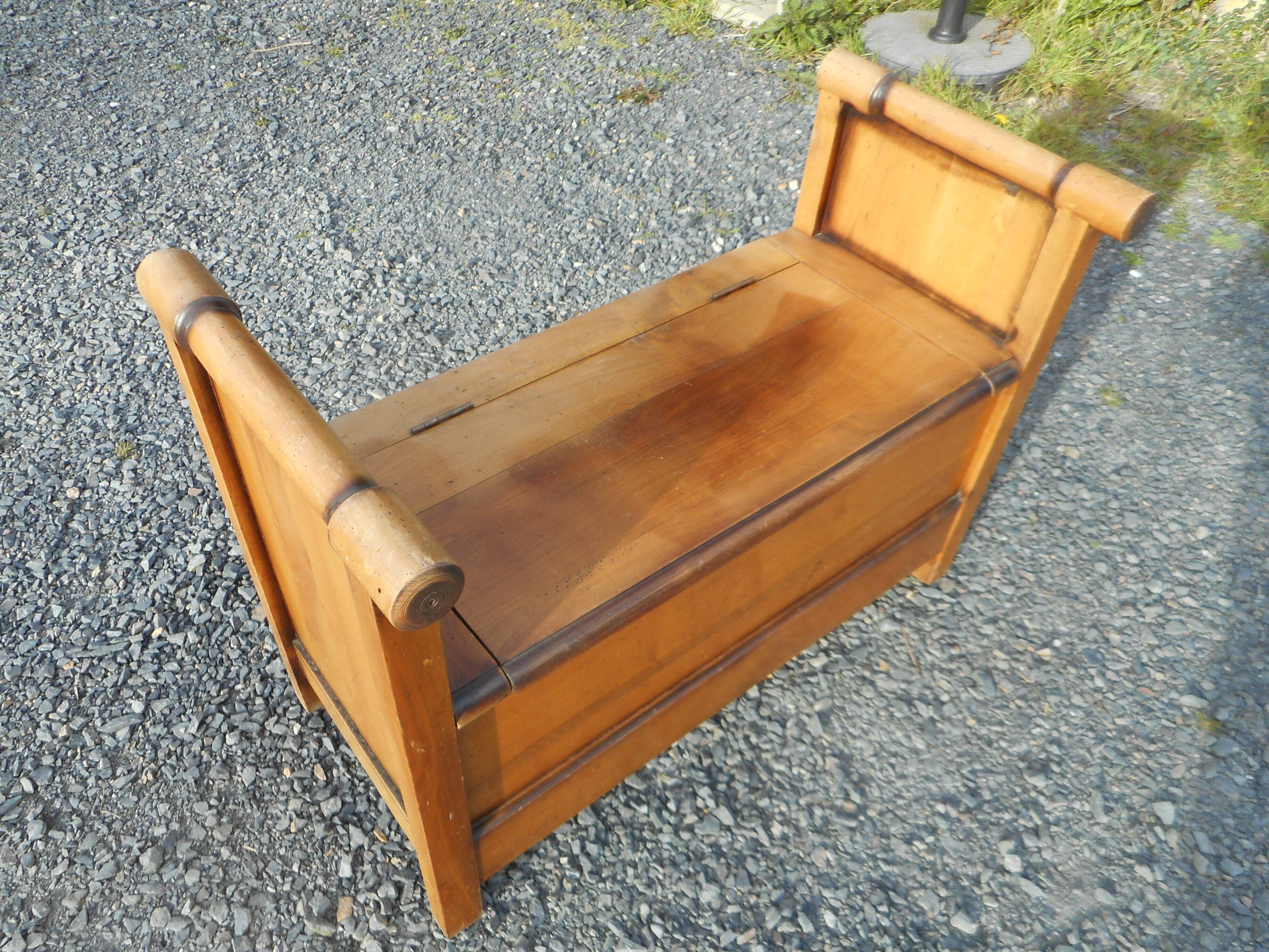 vintage solid wood chest bench (birch)