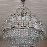 Italian crystal and chrome chandelier