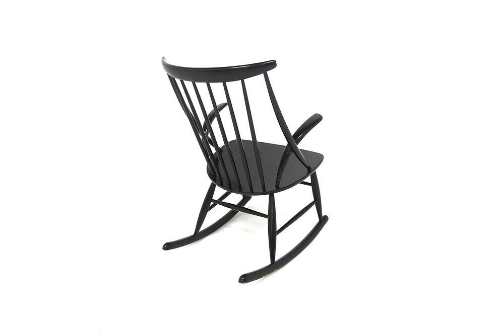 Beech rocking chair, Illum Wikkelsø, N. Eilersen, Denmark, 1960
