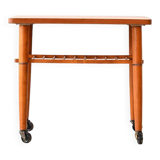 Table basse en teck à roulettes des années 1960