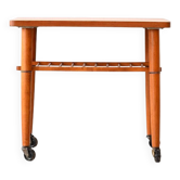 Table basse en teck à roulettes des années 1960