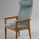 Fauteuil à haut dossier, chêne