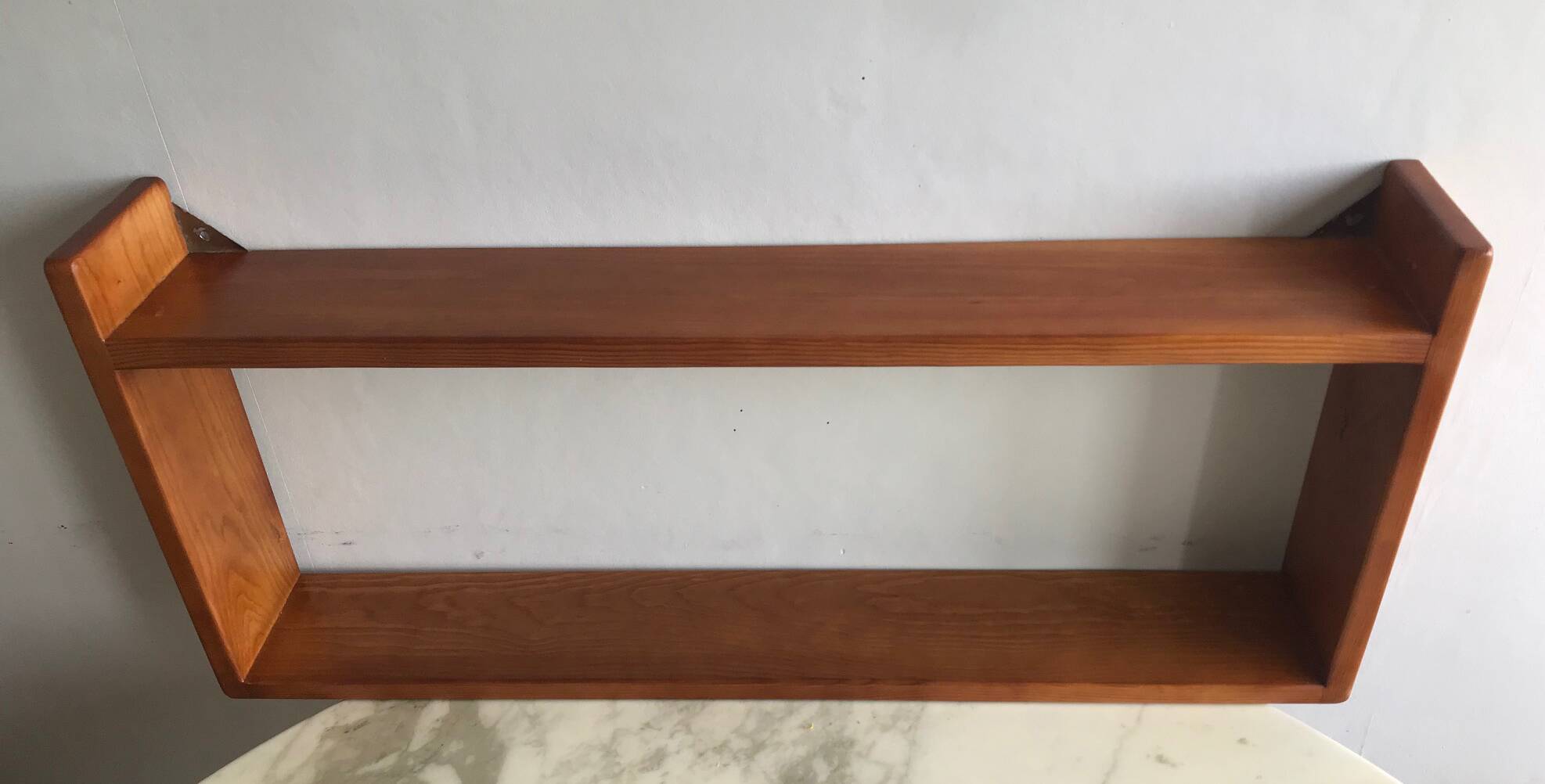 Wall shelf in elm, 1980s