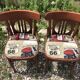 Pair of vintage bentwood chair + route 66 fabric seat