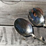 Silver metal salad cutlery