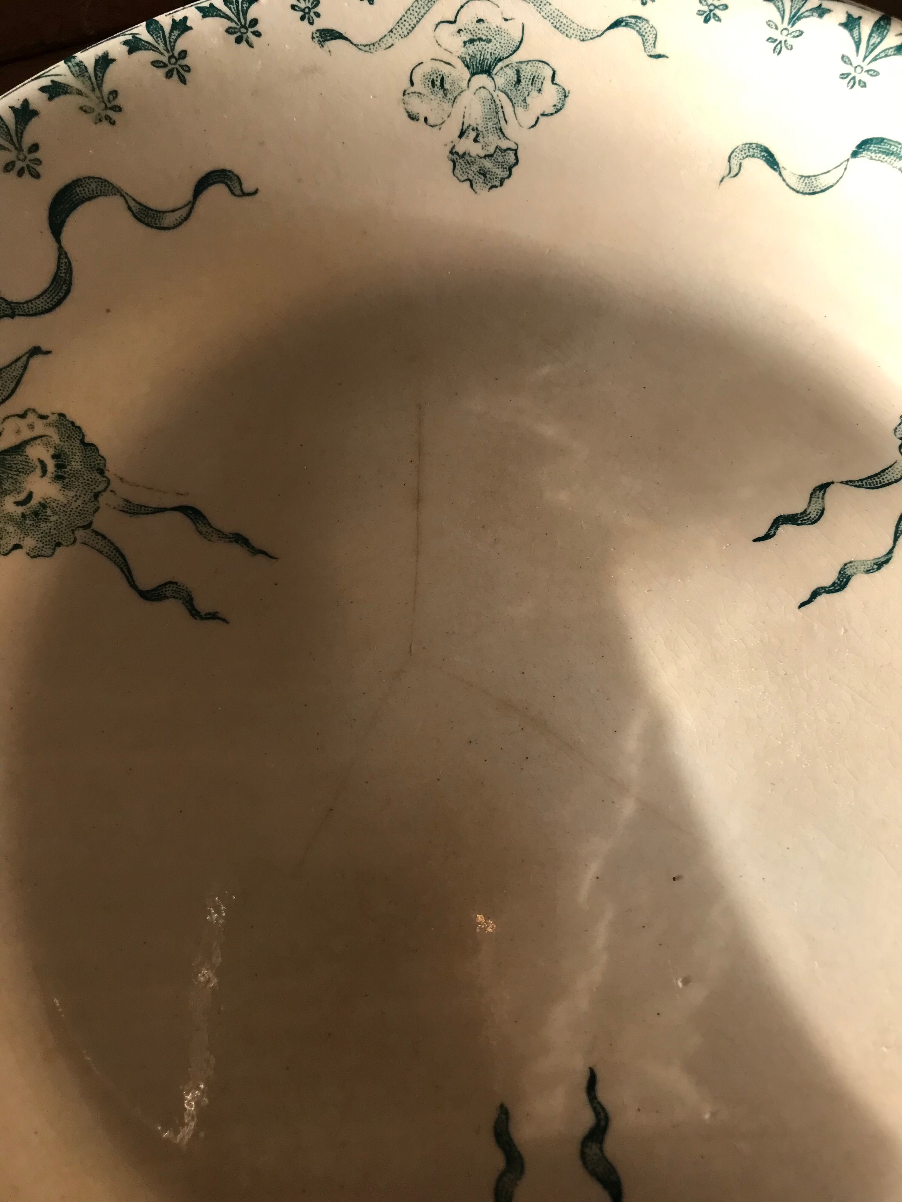 Antique opaque porcelain plates from gien "venice"