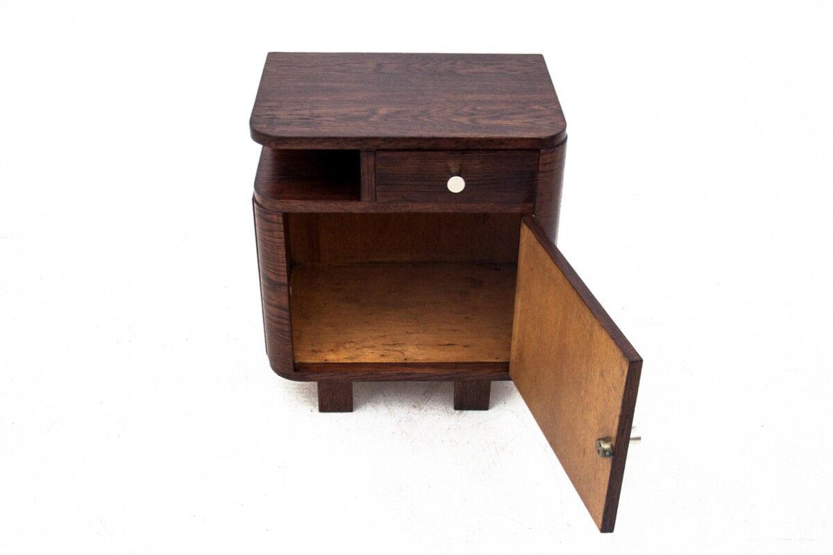 Pair of art deco bedside tables, Poland, 1950s, renovated