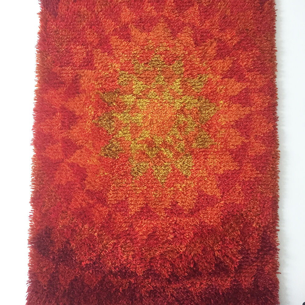 Vintage 70 s modernist handwoven Danish Wall Rug from CUM RYA, 1973