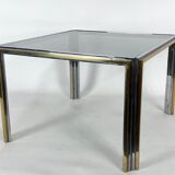 Mid-Century Modern chrome and brass side table, Romeo Rega style. 70s