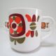 Three mugs and two cups decoration flowers design Jean-Charles Meunier 70s