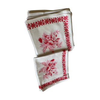 Lot de serviettes fleuries année 70