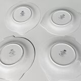 Set of 4 hand painted plates 'Copenhague' by Longwy