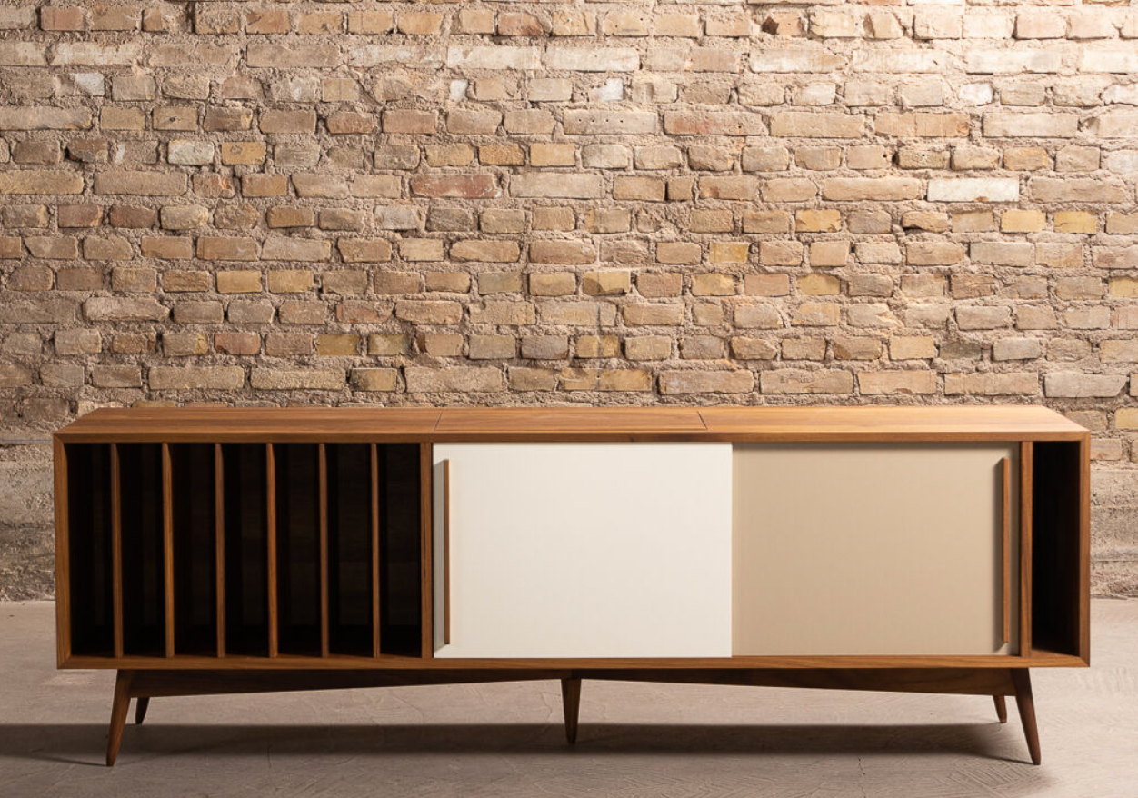 TV stand / Teak enfilade with vinyl storage