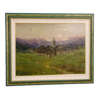 Antique landscape signed G. Mariani from 19th century