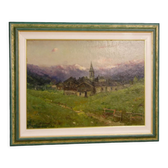 Paysage antique signé G. Mariani du 19ème siècle