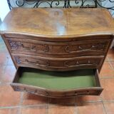 Curved chest of drawers in Louis XV style oak