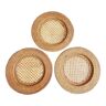 Rattan plates set of 3, natural wall decoration