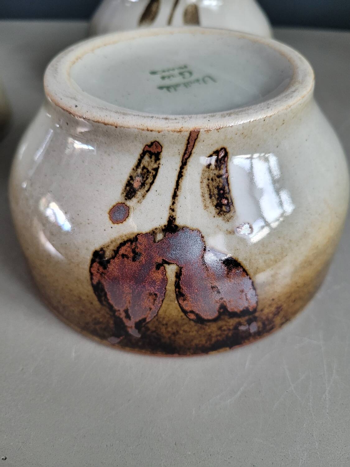 Trio of vintage stoneware bowls