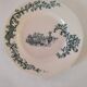 Grande assiette Longwy « Pompadour » vert bleuté – vers 1900