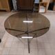 Roche Bobois vintage round table Chrome and smoked glass