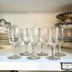 6 verres à pied en cristal guilloché