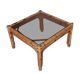 Vintage coffee table, rattan, bamboo and glass in the style of Vivai del Sud.