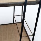 Vintage steel and rattan dessert trolley on wheels