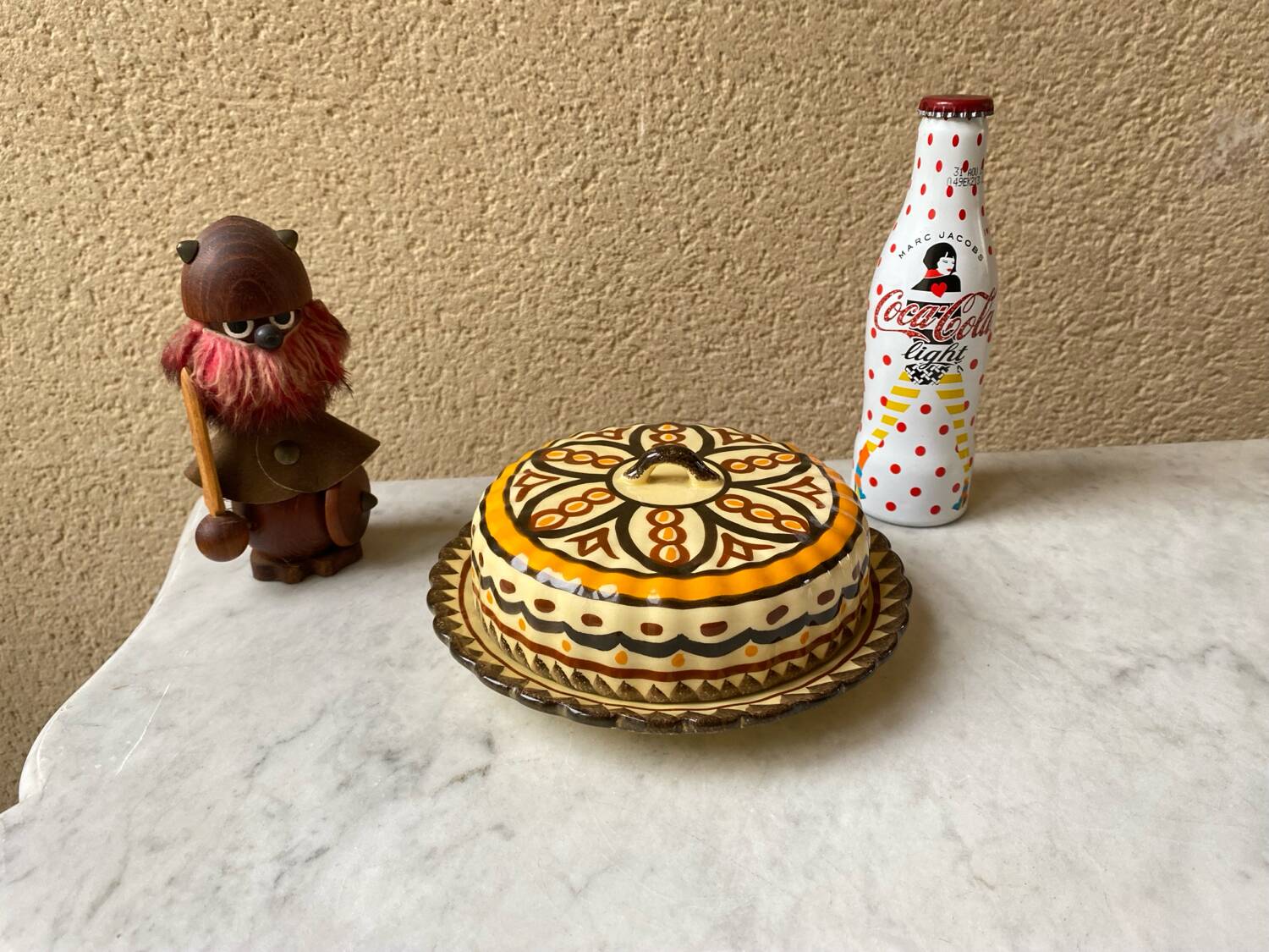 Vintage 1960s HB Quimper ceramic butter cheese box