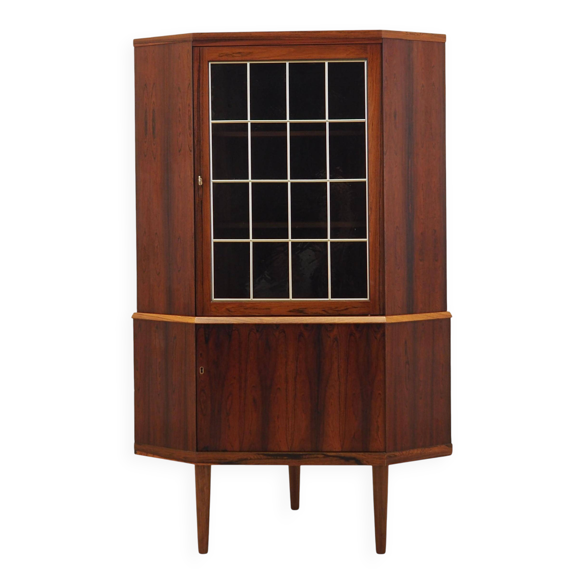 Corner display cabinet, rosewood veneer, Denmark 1970s