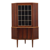Corner display cabinet, rosewood veneer, Denmark 1970s