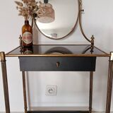 Louis XVI style hairdresser in brass and tempered glass