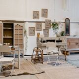 Wood & marble console
