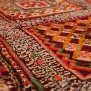 Burgundy Vintage Moroccan Rug 168 x 297 cm, Berber Wool Rug, Handmade Rug