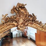 Large gilded mirror louis XV rockery  142x99cm