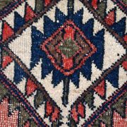 Tapis ancien fait main Kurdish Bagface en laine rouge pâle (55cm x 59cm)