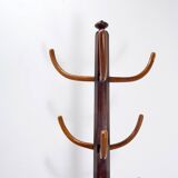Porte-manteau ou chapeau vintage en bois sur trépied