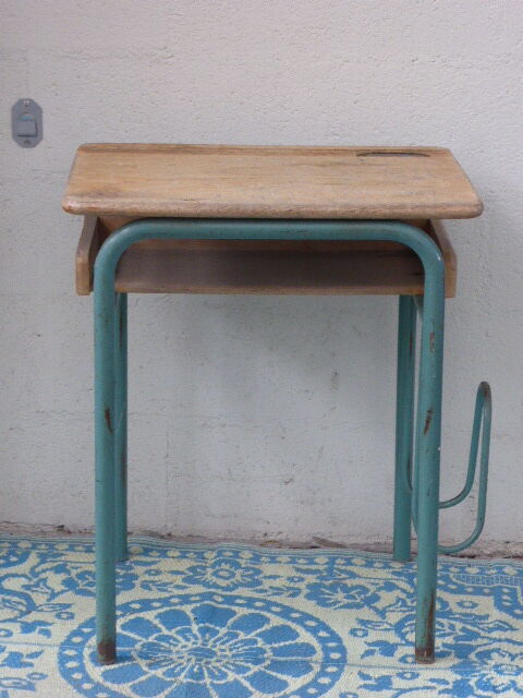 Lovely desk table wooden childrens furniture school Delagrave vintage 1960/70