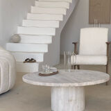 Table basse circulaire Omega - Travertin Naturel