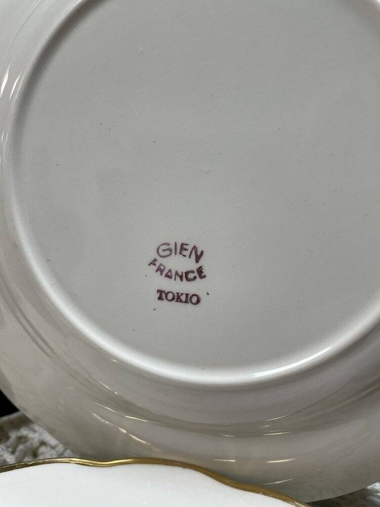 Set of 4 dessert plates Gien model Tokio diameter 18.5 cm